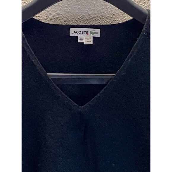 Lacoste Women V-Neck Wool Blend Sweater Size 40/8 - Picture 3 of 7